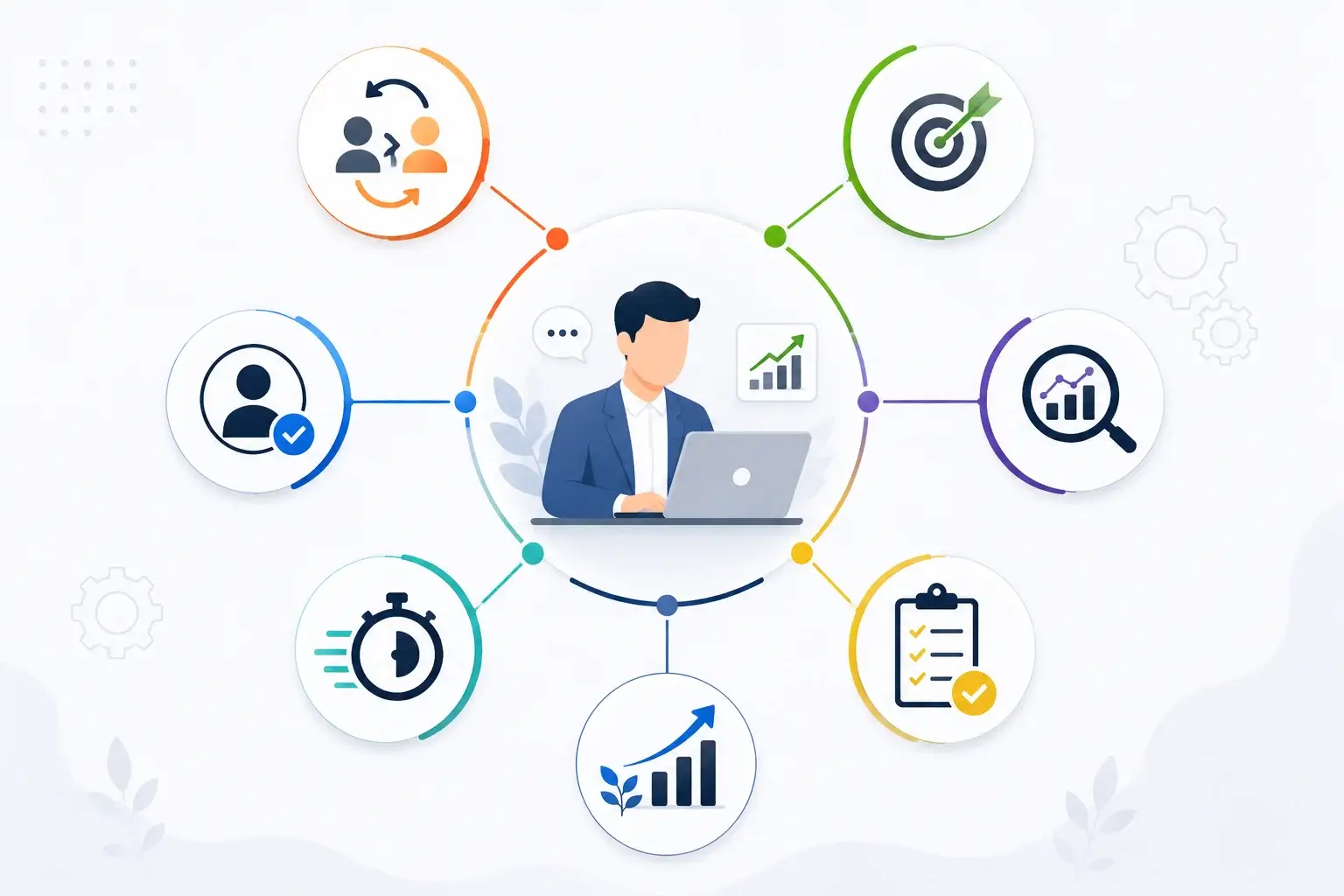 SEO Consultant infographic illustrating personalized strategy, direct communication, data-driven decision making, faster execution, and long-term organic growth.